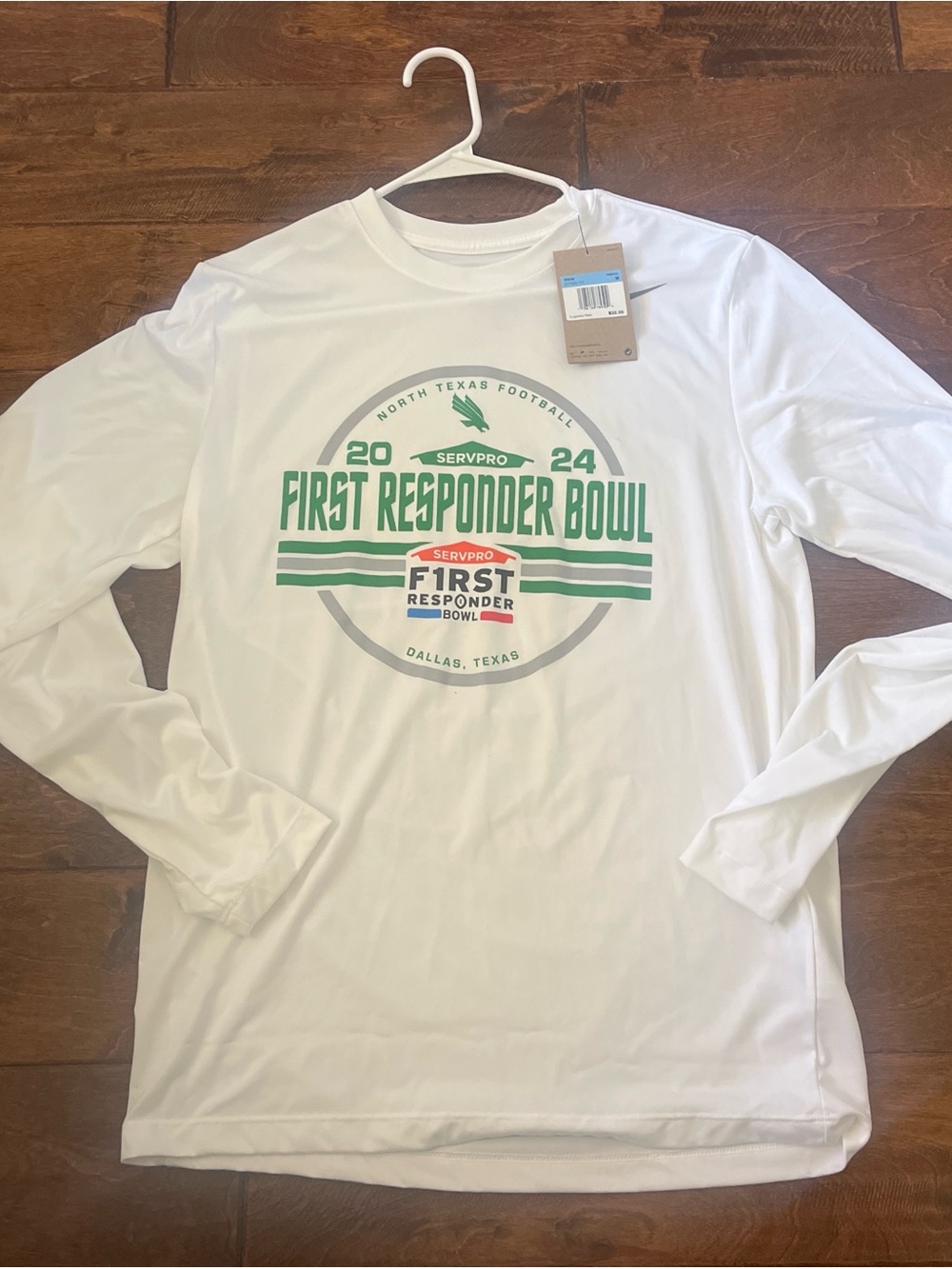 Nike White Long-Sleeve First Responder Bowl 2024 Graphic Shirt